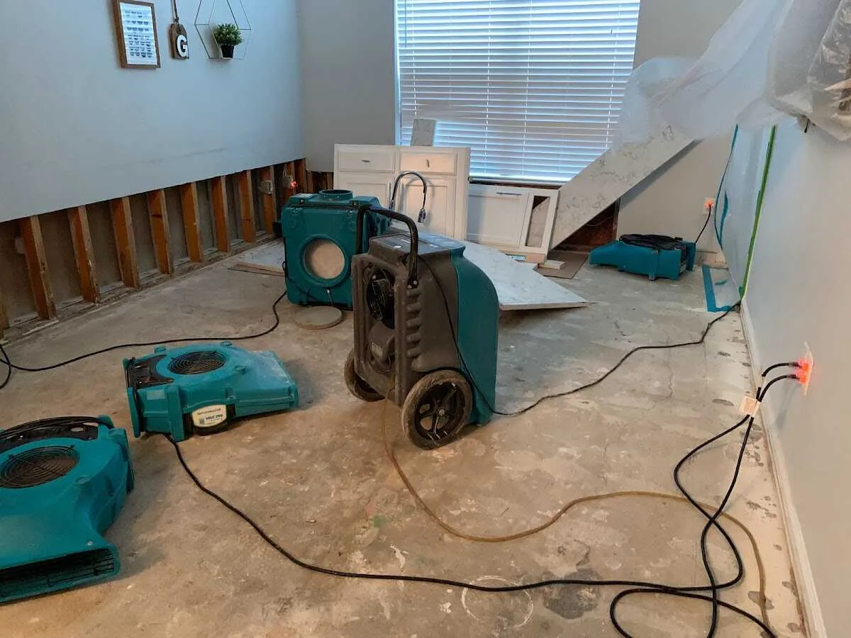 Dehumidifier in flood-cut room for Water Extraction & Removal in Yukon
